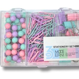 AccuPrints Stationery Set with 50 Push Pins, 8 Paper Clips, …