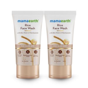 Mamaearth Rice Face Wash With Rice Water & Niacinamide for Glass Skin | For Hydrated & Even Skin Tone | Glowing & Brightened Skin | Korean Skin Care Product | For All Skin Types | For Men & Women | 150 ml x 2