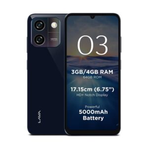Lava O3 (Glossy Blue, 3 GB RAM, 64 GB Storage) | Biggest 6.7…