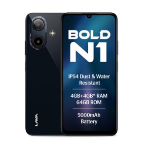 Lava Bold N1 (Radiant Black, 4 GB RAM, 64 GB Storage) | 6.75…