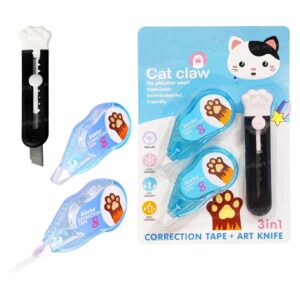 ArtSpark 3-in-1 Cat Claw Correction Tape & Art Knife Set β C…