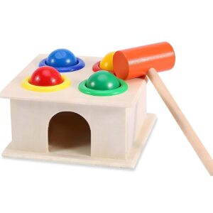 Toyshine Wooden Ball Hammer Pound Shape Sorter Toy for Toddl…