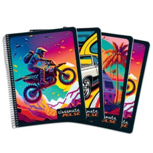 Classmate Pulse Single Subject Spiral Notebook – Pack of 4 |…