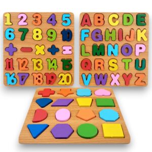 WUDLYยฎ Wooden Learning Educational ABCD Board for Kids, Acti…