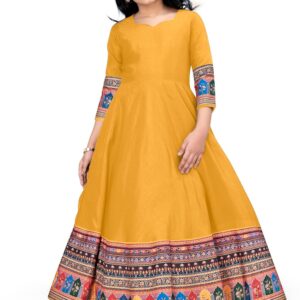 Fashion Dream Girls Crepe Silk Digital Printed Maxi Dress|Dr…