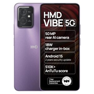 HMD Vibe 5G | Android 15 | 50 MP Dual Rear AI Camera | Rear …